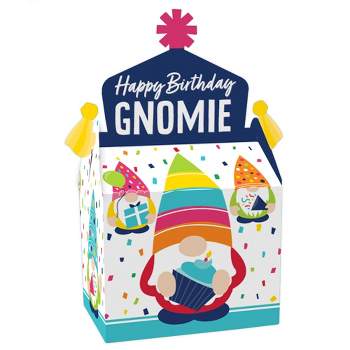 Big Dot of Happiness Gnome Birthday - Treat Box Party Favors - Happy Birthday Party Goodie Gable Boxes - Set of 12