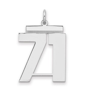 Black Bow Jewelry Sterling Silver, Athletic Collection, Large Polished Number 71 Pendant - 1 of 3