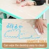 Kids Table and Chairs Set, Toddler Height Adjustable Desk with Graffiti Desktop, 6 Seats - 2 of 4