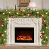 9 FT Artificial Christmas Garland, Pre-Lit 50 LED Battery Operated Lighted Xmas Garland with 8 Modes - 4 of 4