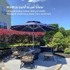 PURPLE LEAF 10/11/12/13ft Outdoor Patio Cantilever Umbrella with Base Offset Umbrella 360 Degree Rotation Round Umbrella for Deck Pool Garden - 2 of 4