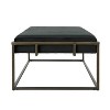 EHMKNP Upholstered Velvet Ottoman Bench with Brass Finish, Black - 4 of 4