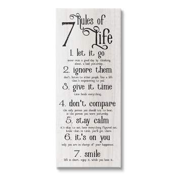 Stupell Industries Rules Of Life Motivating List Gallery Wrapped Canvas Wall Art