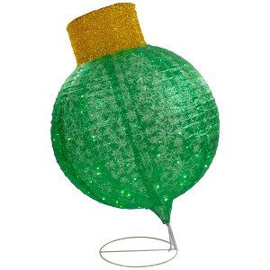 Northlight LED Lighted Twinkling Commercial Outdoor Tinsel Onion Christmas Ornament - 38" - Green - 1 of 4