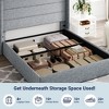 Allewie Lift Up Storage Bed, Button Tufted Headboard with Wingback, No Box Spring Needed, Hydraulic Storage, Modern - 3 of 4