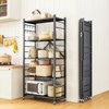 SUGIFT Storage Shelves Foldable Metal Shelves with Hooks, Utility Shelving Units 4-Tier & 5-Tier - 2 of 4