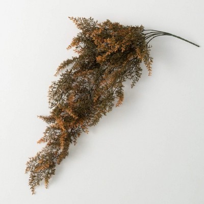 34"H Sullivans Artificial Fall Golden Hanging Cypress Bush, Indoor Fall Decor