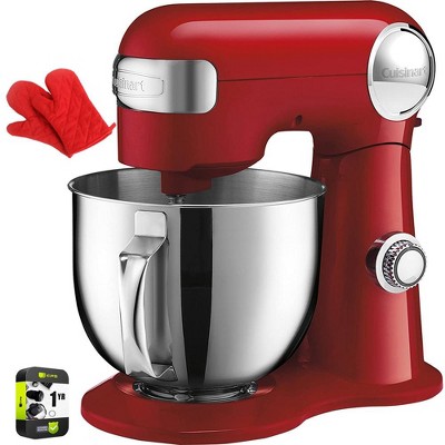 Cuisinart 5.5-Quart Stand Mixer Red with Oven Mitt +1 Year Extended Warranty