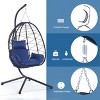 Egg Chair with Stand Indoor Outdoor Swing Chair Patio Wicker Hanging Egg Chair - 3 of 4