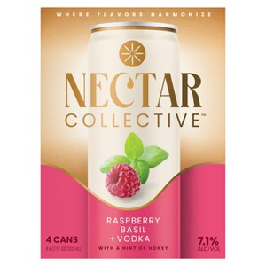 Nectar Collective Raspberry Basil Vodka - 4pk/12 fl oz Cans - 1 of 4
