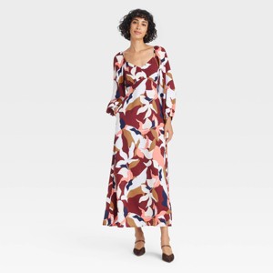 Women's Long Sleeve Crepe Maxi A-Line Dress - A New Day™ - 1 of 3