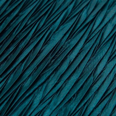 Peacock Blue Crinkled Texture Square Throw Pillow