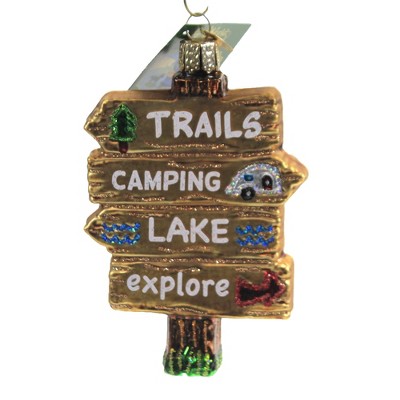 Old World Christmas 4.25" Gone Camping Peace Relaxation Travel  -  Tree Ornaments