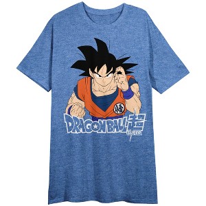 Dragon Ball Super Goku Crew Neck Short Sleeve Blue Heather Women's Night Shirt - 1 of 2