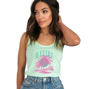 Simply Sage Market Retro Malibu Palm Tree Racerback Tank - 1 of 4