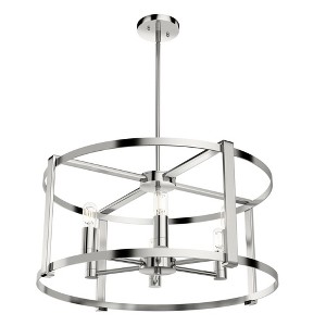 Hunter Fans 26" Astwood 6 Light Ceiling Chandelier Polished Nickel Finish - Transitional Design for Timeless Elegance - 1 of 4