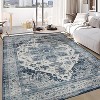 Machine Washable Vintage Area Rug Distressed Soft Indoor Carpet, Stain-Resistant Non-Slip Low Pile Rug for Bedroom, Dining, Office - 3 of 4