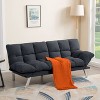 MAYEERTY 67.3" Futon Sofa Bed - 3-Position Adjustable Backrest & Arms, Corduroy Fabric, Metal Legs - 2 of 4