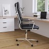 Merrick Lane High Panel-Back Ergonomic Office Chair with Padded Metal Arms Executive Swivel Computer Desk Chair - 2 of 4