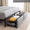 Queen LED Bed Frame with Headboard, Upholstered Platform Bed with Charge Station and Storage Drawers - 4 of 4