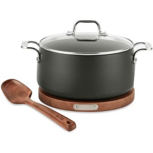All-Clad HA1 Hard Anodized Nonstick Dutch Oven with Acacia Trivet and Spoon 4 Piece, 6 Quart - 1 of 4