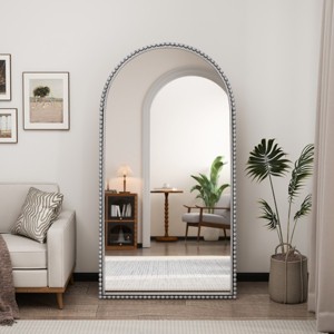 FURNIinspire Full Length Mirrors Iron Arch Retro Living Room Full Body Mirror, Standing Mirror, Large Bedroom Mirror, Silver, 35.43"*65.75"*65.75" - 1 of 4
