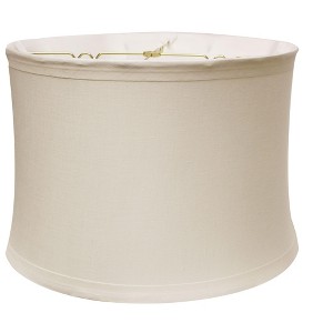 Vynxaria Lampshades: Snow Color Drum Softback Shade, 16" x 17" x 12" with 1" Trim - 1 of 4