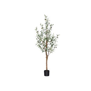 Artificial Olive Tree with Realistic Wood Trunk & Lush Leaves – Slim Pencil Faux Olive Plant for Home and Office Decor - 1 of 4