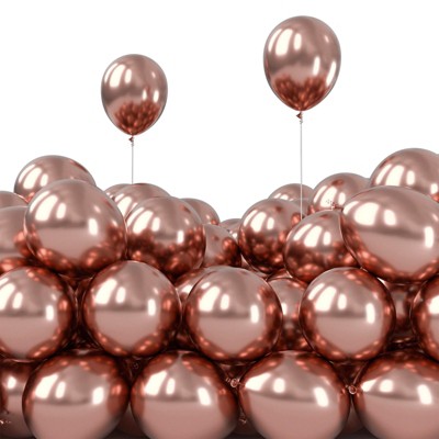 PartyWoo Balloons Metallic Rose Gold 5 Inch 50 pcs