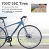 INFURNIC Bicycles Shimano 7 Speed Hybrid Road Bike with Double Disc Brakes for Men and Women City Riding, Blue Gray, 64.57"*25.19"*37.79" - 3 of 4