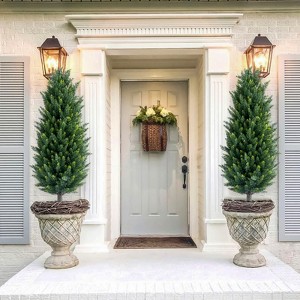 COZONY Artificial Topiary Ball Trees, Indoor Outdoor Decor Faux Eucalyptus Plants with Stand for Porch, Patio, Office - 1 of 4