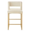 KTMBDW Bar Stools Set of 2, Counter Height 26'' Barstool Velvet Bar Stools with Back and Gold Legs, Kitchen Bar Chairs - 3 of 4