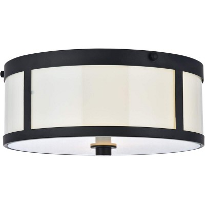 Elegant Lighting Hadrian 2 light 12 inch flat black flush mount
