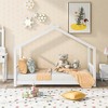COWLOWN Twin House Platform Bed with Roof Design, Wooden Playful Bed Frame with Headboard & Footboard for Kids - 3 of 4