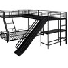 PAGED Twin Size Bunk Bed Modern Simple Metal Quadruple Bed Frame with Guardrail and Ladder, Space Saving - 4 of 4