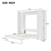Queen Murphy Bed Wall Bed with Storage Bookshelf , Queen Size Cabinet Bed Folding Wall Bed with Shelves for Guest Room Office - 3 of 4