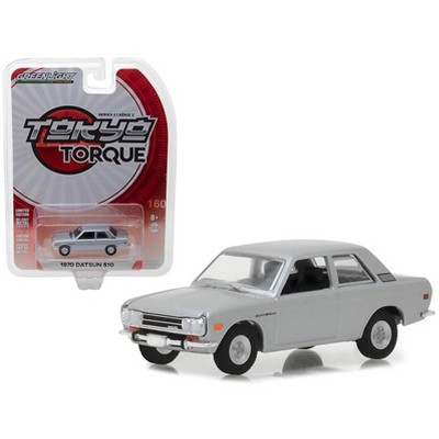 1970 Datsun 510 Silver Tokyo Torque Series 2 1/64 Diecast Model Car by Greenlight