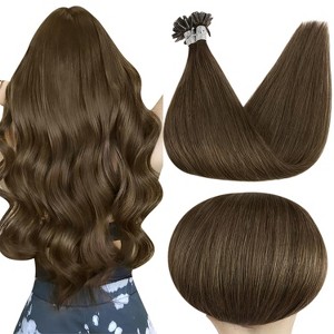 Jessie's Wig 10-24 Inch U Tip Hair Extensions Human Hair For Women Thin Hair Straight #4 medium brown 50S/Pack - 1 of 4