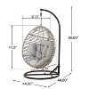 Christopher Knight Home Layla Outdoor Wicker Hanging Basket Chair with Cushion - 3 of 4