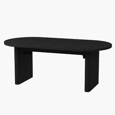 70.8 Inch Oval Dining Table for 6-8 People, Farmhouse Long Large Kitchen Table with Thick Sturdy Wooden Base for Kitchen, Living Room, Office