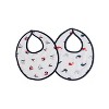 Bacati - Little Sailor Blue/Red Muslin 4 pc set of Bibs & Burp Cloths Set - 2 of 4
