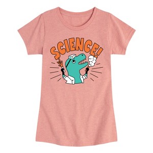 Girls' - Instant Message - Science Dinosaur Fitted Short Sleeve Graphic T-Shirt - 1 of 4