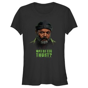 Juniors Womens Marvel: Secret Invasion Nick Fury Who Do You Trust T-Shirt - 1 of 4