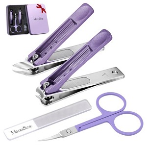 MelodySusie Stainless Steel Nail Clippers 4 in 1 Kit - Purple - 1 of 4