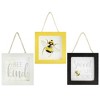 AuldHome Design Spring Tiered Tray Signs, 3pc Set; Bee-Themed Seasonal Home Decor Mini Signs - 4 of 4