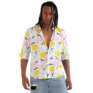 Campus Sutra Men Men's EcoLiva Multicolour Artistic Botanical Shirt - 1 of 4