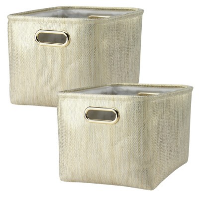 Lambs & Ivy Metallic Gold Storage Basket - 2 Pack