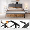 Bed Frame With Headboard with Storage Nightstand and Charging Station, Metal Platform Bed Frame Ergonomic Headboard,No Box Spring Needed - 4 of 4