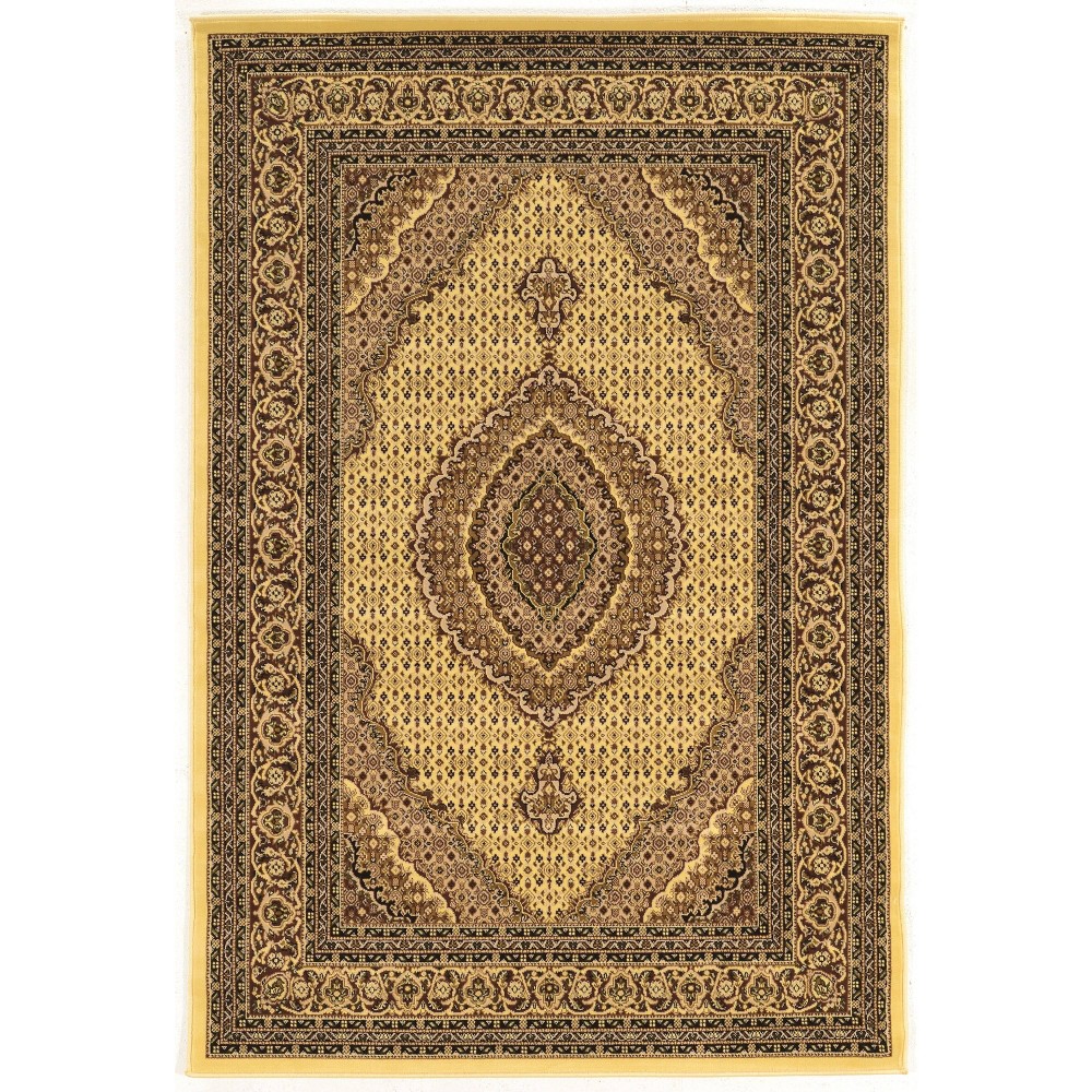 8'x10' Persian Style Treasures Mahi Tabriz Rug Cream/Black - Linon
