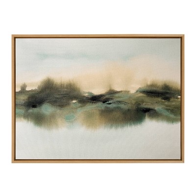 Natural Abstract Landscape Canvas Print with Wooden Frame